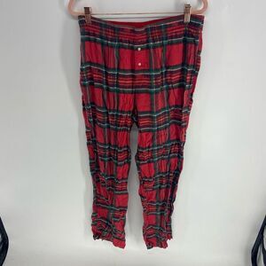 Victoria's Secret Pink Women's Red Plaid Flannel Pajama Pants Size Large